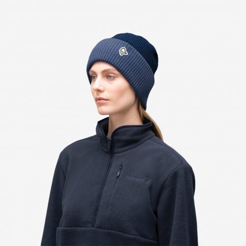 Norrшna /29 Heavy MerinoUll Contrast Beanie - Indigo Night Melange