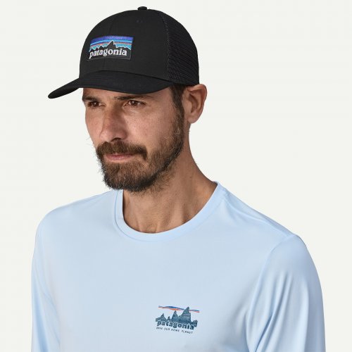Patagonia P-6 Logo Trucker Hat - Black
