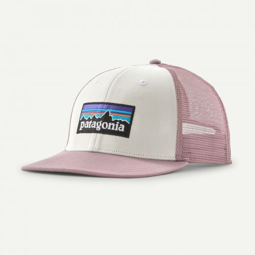 Patagonia P-6 Logo Trucker Hat - White / Quiet Violet