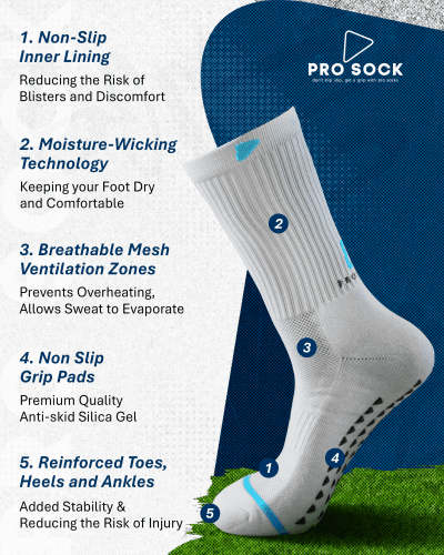 Pro Sock Gripsock 2.0 2-Pack - White