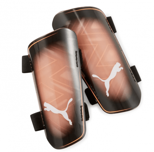 Puma Ultra Light Strap Shinguards - Neon Citrus / Diamond Silver