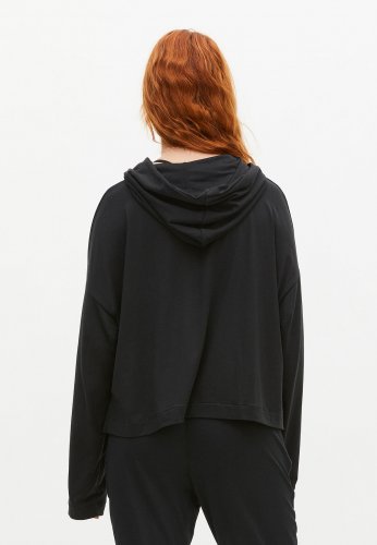 Röhnisch Soft Cropped Hoodie - Black