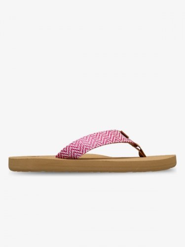 Roxy Junior RG Porto Raffia Flip-Flops - Pink / Raspberry
