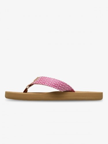 Roxy Junior RG Porto Raffia Flip-Flops - Pink / Raspberry