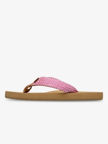 Roxy Junior RG Porto Raffia Flip-Flops - Pink / Raspberry