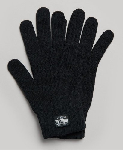 Superdry Classic Knitted Gloves - New Jet Black