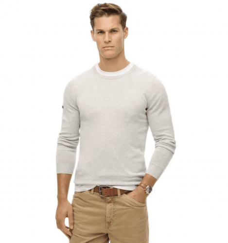Superdry Men's Essential Lightweight Knit Crew Sweatshirt - Cadet Grey Marl
