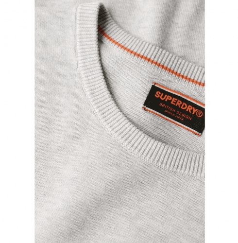 Superdry Men's Essential Lightweight Knit Crew Sweatshirt - Cadet Grey Marl