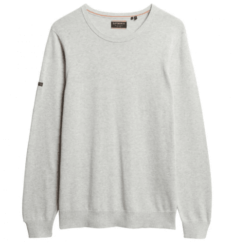 Superdry Men's Essential Lightweight Knit Crew Sweatshirt - Cadet Grey Marl