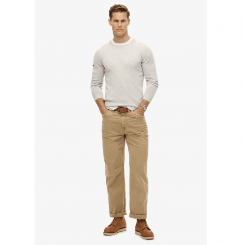 Superdry Men's Essential Lightweight Knit Crew Sweatshirt - Cadet Grey Marl