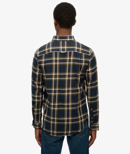 Superdry Men's Long Sleeve Cotton Lumberjack Shirt - Bryce Check Navy