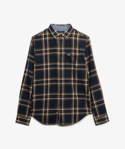 Superdry Men's Long Sleeve Cotton Lumberjack Shirt - Bryce Check Navy
