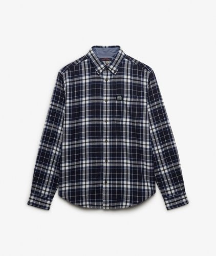 Superdry Men's Long Sleeve Cotton Lumberjack Shirt - Hampton Check Blue