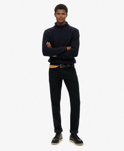 Superdry Men's Merchant Textured Roll Neck - Navy