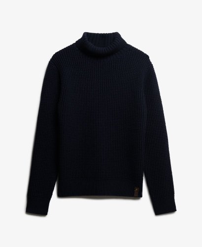Superdry Men's Merchant Textured Roll Neck - Navy