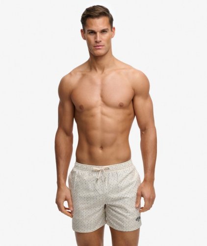 Superdry Men's Premium Printed 15 Swim Short - Mini Geo White / Blue