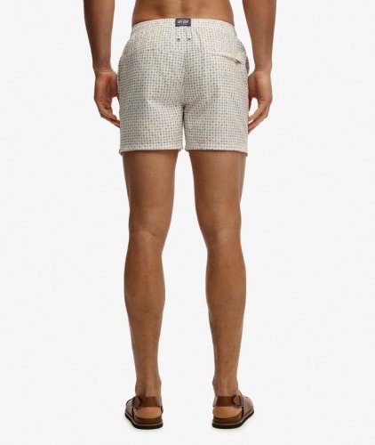 Superdry Men's Premium Printed 15 Swim Short - Mini Geo White / Blue
