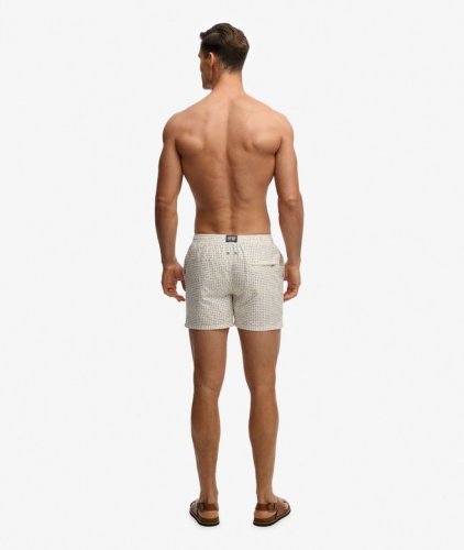 Superdry Men's Premium Printed 15 Swim Short - Mini Geo White / Blue