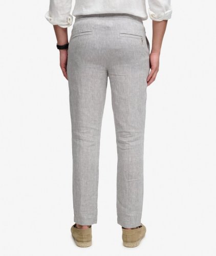 Superdry Merchant Linen Pant - Ash Grey Chambray