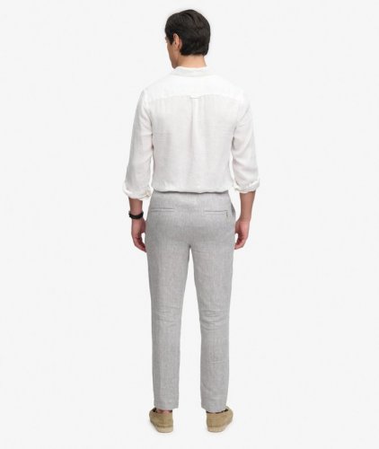 Superdry Merchant Linen Pant - Ash Grey Chambray