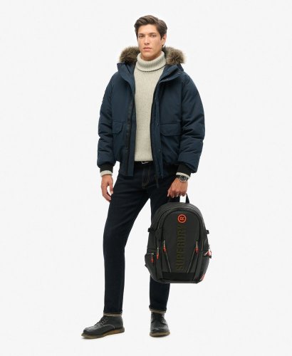 Superdry Tarp Embroidered Rucksack - Black / Khaki Green