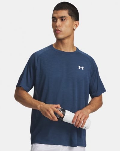 Under Armour Men's Tech Textured Short Sleeve - Wham Blue / White