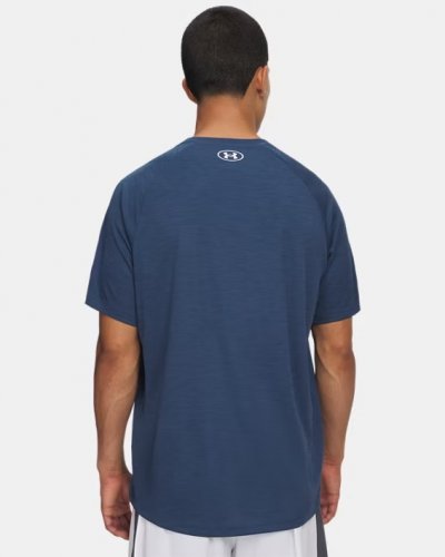 Under Armour Men's Tech Textured Short Sleeve - Wham Blue / White