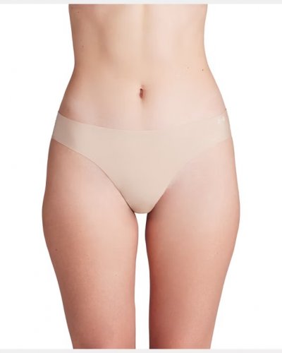 Under Armour Women's UA Pure Stretch 3-Pack No Show Thong - Hue500 / Black / White