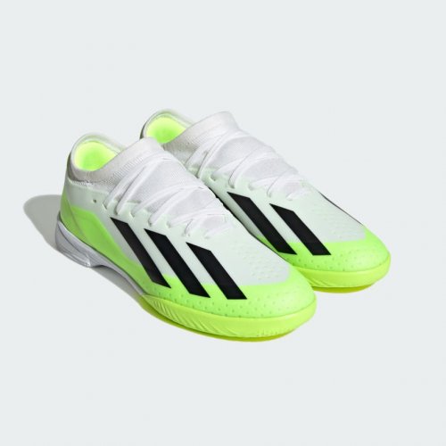 Adidas X Crazyfast.3 Indoor Junior - White/Black/Lucid Lemon