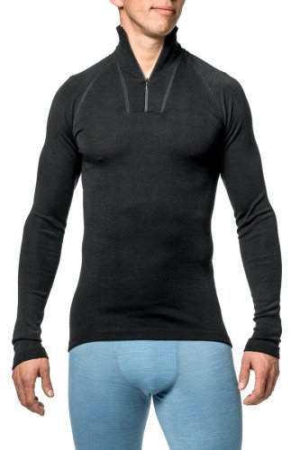 Woolpower Zip Turtleneck LITE - Black