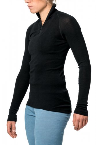 Woolpower Zip Turtleneck LITE - Black
